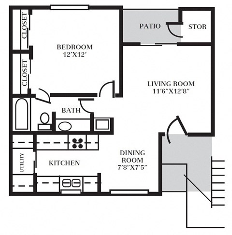 BT - 1 Bed - 1 Bath - 602 sq ft